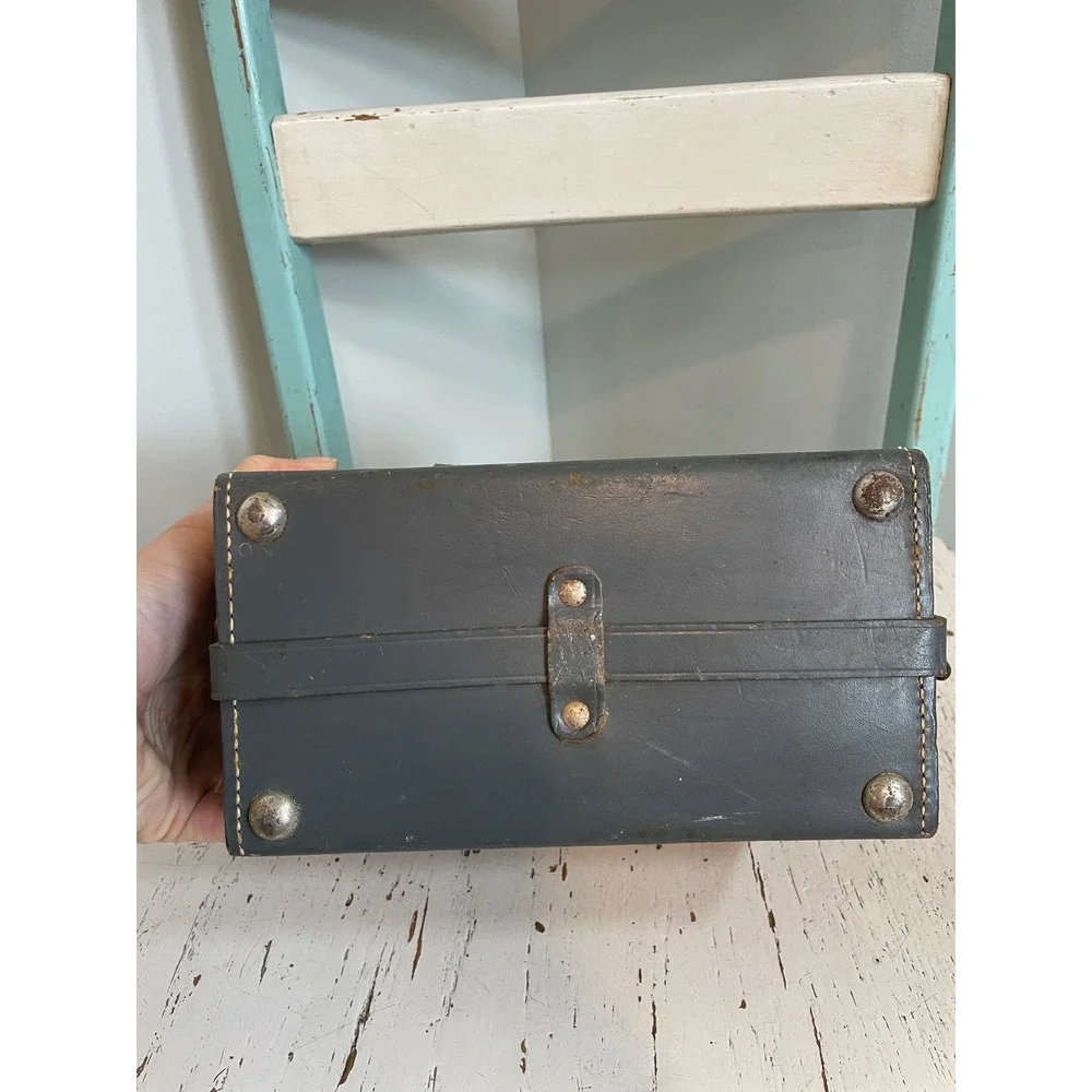 Vintage Keystone Camera Case Gray Hard Shell Carrying Bag with Strap 8